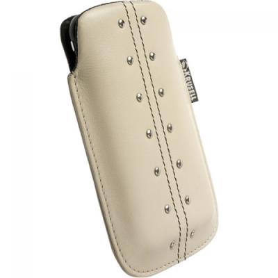 Krusell Kalix Mobile Pouch Medium - Etui voor mobiele telefoon - leer - zand
