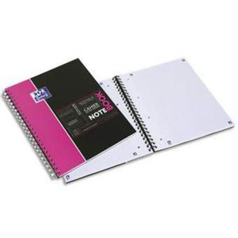 Lot de 5 Cahiers NOTEBOOK spiralé, couverture polypro, 160 pages, Quadrillé 5 x 5, Format 23 x 29,7 cm, avec appli SOS NOTES - 1