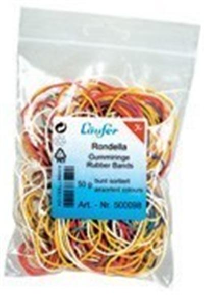 Sachet de 50g de bracelets caoutchouc élastiques Läufer coloris assortis