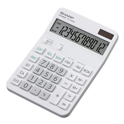 Sharp electronics eL338GN calculatrice 12 chiffres, calcule les marges bénéficiaires, blanc
