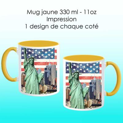 Mug jaune avec design New York-1