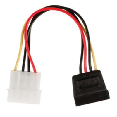 Câble adaptateur dalimentation interne à connecteur sata 15 broches femelle coudé à 90° vers molex mâle 0,15 m multicolore