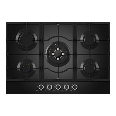 Continental Edison CECTG5GFVB table de cuisson au gaz - 60 cm - noir - vitrocéramique - sans cadre