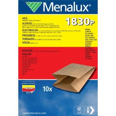 MENALUX 1830 P LOT DE 10 SACS EN PAPIER POUR ASPIRATEURS PHILIPS, PROGRESS ET THOMAS