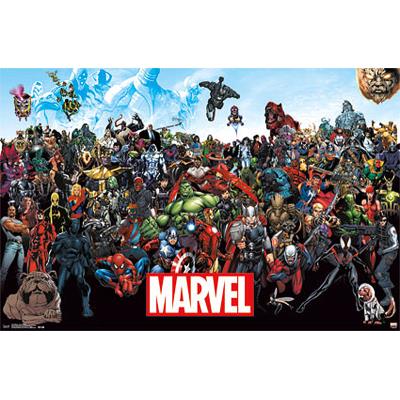 Poster Marvel "Line Up 15" + un poster surprise en cadeau!