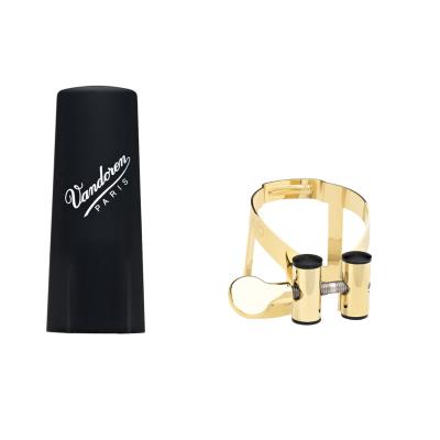 Clarinettes VANDOREN LIGATURE M/O Sib PLAQUEE OR ET COUVRE BEC PLASTIQUE - LC51GP Ligature clarinette Sib