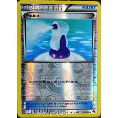carte Pokémon 106/122 Potion - REVERSE XY - Rupture Turbo NEUF FR État correct - Pokémon reconditionné disponible sur Fnac