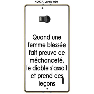 Coque Nokia Lumia 930 design Citation Quand une femme Texte noir fond blanc
