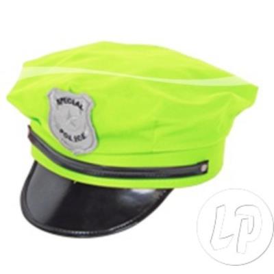casquette de police vert neon fluo