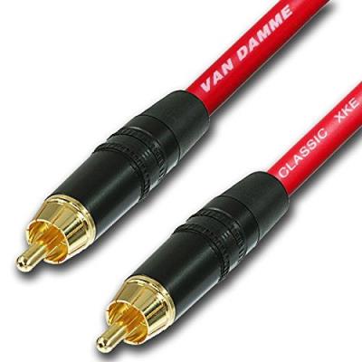 Designacable Van Damme Câble RCA/RCA asymétrique avec connecteurs plaqués or 10.0 rouge