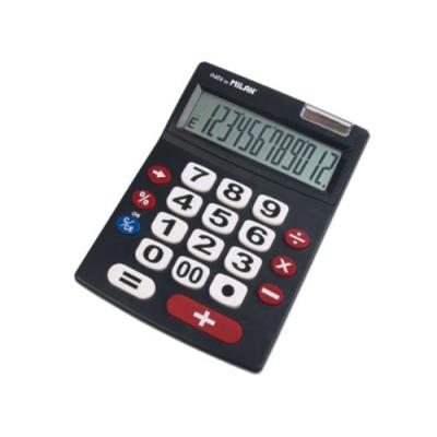 Milan 151712BL Blister Calculatrice Electronique 12 chiffres Touches grands