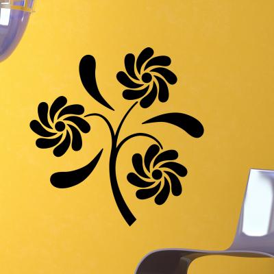 Pick and Stick Sticker Mural Fleur de turbulence - 40 x 40 cm, Noir