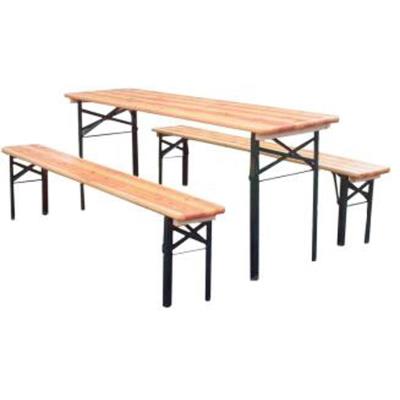 Ensemble de jardin en bois composé d'une table + 2 bancs - bois 28 mm d'épaisseur