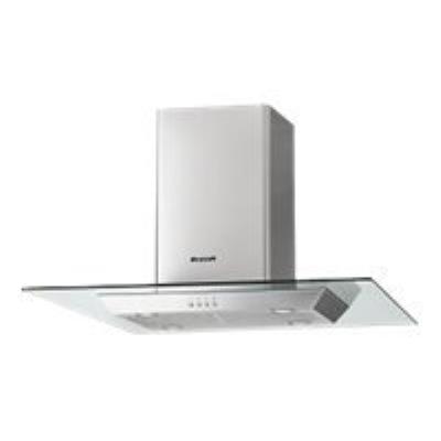 Brandt AD1188X - Hotte - hotte décorative - largeur : 90 cm - profondeur : 60 cm - evacuation & recyclage - inox et verre