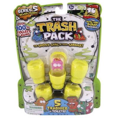 The Trash Pack – Série 5 – 5 Trashies Aléatoires + Mini Toilettes