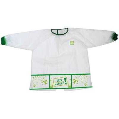 Locau - Tablier Écologique Enfant Modèle 3 - 5 Ans Coloris Blanc Et Vert