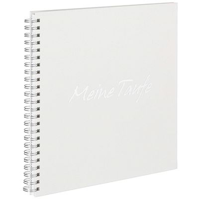 Pagna 13928–02 baby album meine baptême, 310 x 320 mm 40 pages blanches cartonnées avec surimpression argent, au format-blanc