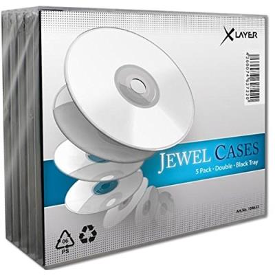 Boitier - X-Layer - CD Standard pour 2 CDs fond noir, 5 pièces
