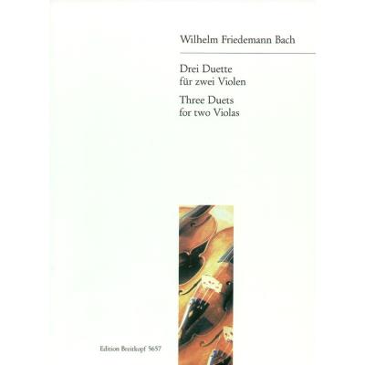 Partitions classique EDITION BREITKOPF BACH W.F. - DREI DUETTE FUR ZWEI VIOLEN - 2 ALTOS Alto