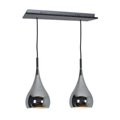 NAEVE LEUCHTEN 6029142 SUSPENSION DOUBLE CLASSIC CHROMÉ LONGUEUR 40 CM, Ø 16 CM, HAUTEUR RÉGLABLE 140 CM