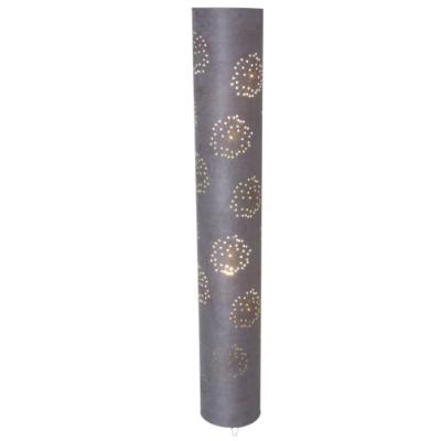 LAMPE SUR PIED FIREWORK EN MÉTAL ET TISSU FONCTIONNANT 18 X 120 CM GRIS