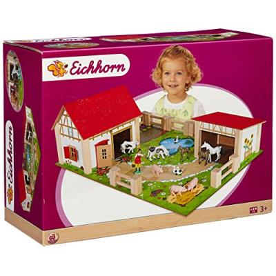 EICHHORN - 100004308 - FERME EN BOIS - ACCESSOIRES INCLUS - 25 PIÈCES