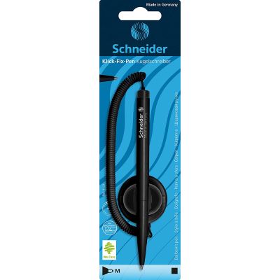 Stylo bille SCHNEIDER, Klick-Fix Pen, M, avec cordon Tele, Lot de 10 Noir