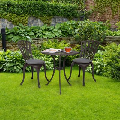 2 chaises /& coussins alu moulé Blumfeldt Valletta Set bistrot table blanc