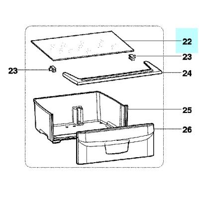 Indesit Couvre Bac A Legumes 499X392X4(Angle 45?