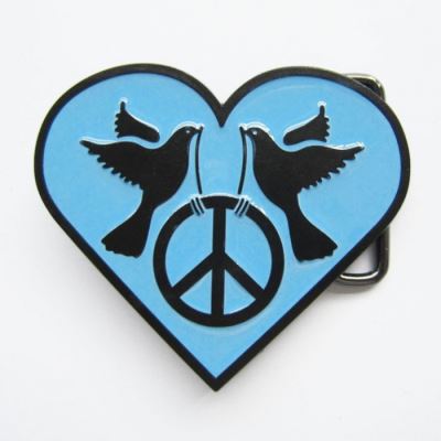 boucle de ceinture coeur bleu hirondelle peace femme pin up