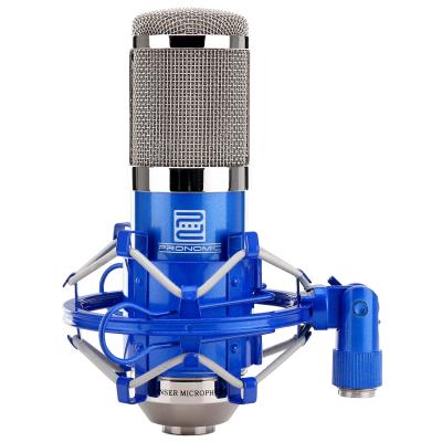 Pronomic CM-100B Micro à Grosse Membrane de Studio incl. suspension & Protection Anti-Vent, bleu