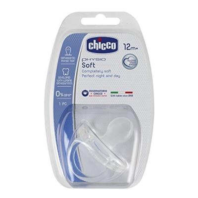 Chicco physio soft sucette en silicone transparent 12 mois+ 181001
