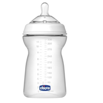 CHICCO - 80737000000 - BIBERON PP NATURAL FEELING 330 ML - TÉTINE SILICONE BOUT ALLONGÉ - FLUX RAPIDE - 6 MOIS+