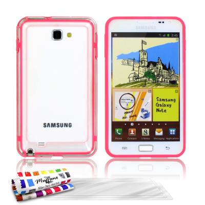 Bumper ORIGINAL Rose , Hybrid, de MUZZANO pour SAMSUNG I9220 + 3 Films de Protection Ecran UltraClear Pour SAMSUNG I9220