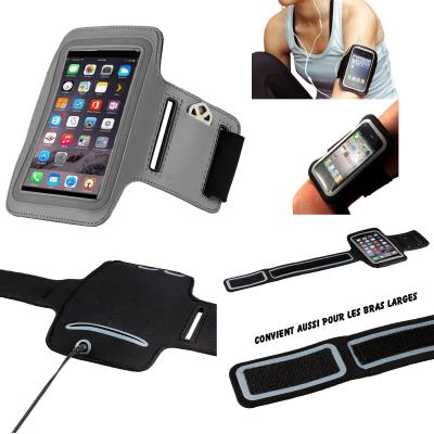 HTC Desire 530 - 630 Brassard Sport Neoprene Ajustable - Scratch reglable - Couleur Gris