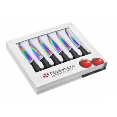 Pradel Excellence CTI006 Coffret 6 Couteaux Steak Acier Inoxydable Multicolore 26 x 24 x 3,4 cm