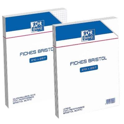 Oxford - fiches bristol, din a5, couleurs assorties, 5 x 5 quadrillé, perforé, contenu: 50 cartes (116129) 100102295