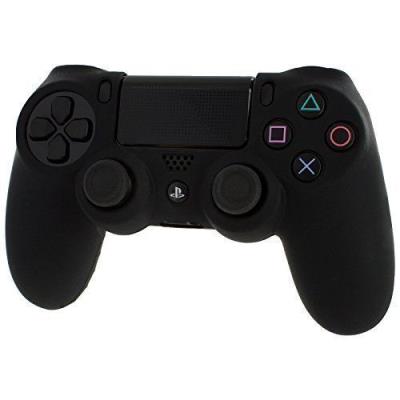Housse De Protection Assecure Pro En Silicone Souple Noir Pour Étui De Manette Sony Ps4 En Caoutchouc Absorbeur De Chocs Avec Poignée Nervurée [Playstation 4]
