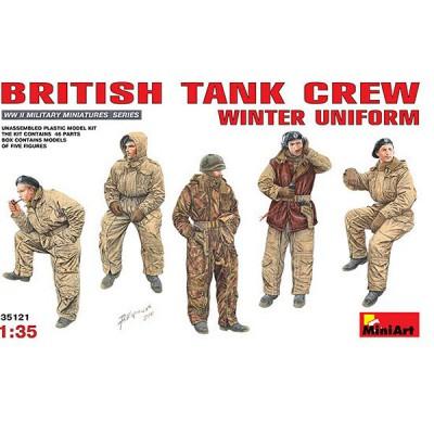 Mini Art - Figurines 2ème Guerre Mondiale : Equipage de tank anglais en tenue d'hiver