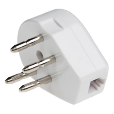 Adaptateur de télécommunication rj11 à connecteur téléphonique mâle vers rj11 femelle blanc valueline