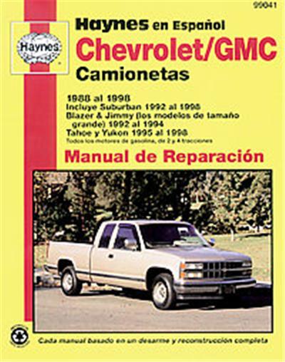 Camionetas, Chevrolet & Gmc Manual De Reparacion 1988 Al 1998, Haynes en Espanol