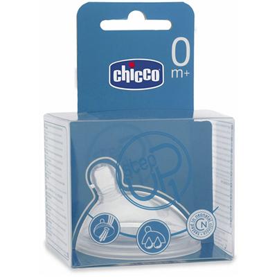 CHICCO - TETINE STEP UP 1 SILICONE FLUX MOYEN 0 MOIS+