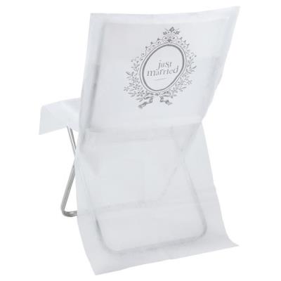 SANTEX Housse de Chaise Just Married Blanc