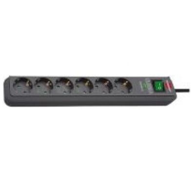 Brennenstuhl multiprise eco-line 6 prises 13 500 a anthracite 5 m