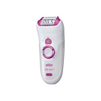 Epilateur électrique Braun Silk Epil Wet & Dry 7-521 Blanc et Rose