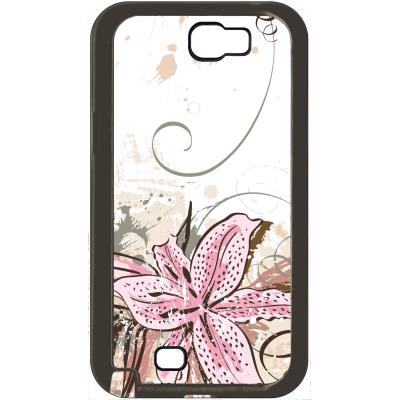 Coque samsung note 2 lily with grunge floral