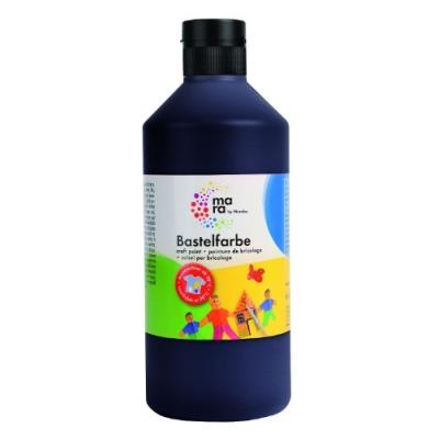 Mara by marabu bastelfarbe, 500 ml, schwarz auf wasserbasis, gut deckend, leicht vermalbar, schnell- trocknend, wasserverdnnbar,