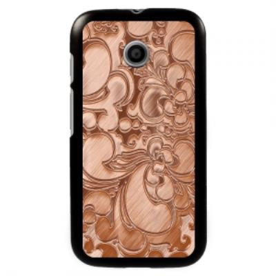 Coque noire pour Motorola Moto E impression Motifs Arabesque bronze