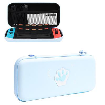 Sac de rangement pour Nintendo Switch/Switch OLED HAOBUY Thème de patte de chat - Bleu
