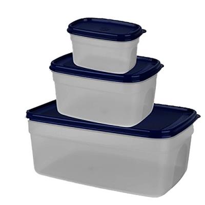 Emsa 517099 superline set de boîte alimentaire carré plastique bleu 18 x 18 x 12 cm 0,5 1,7 4,5l